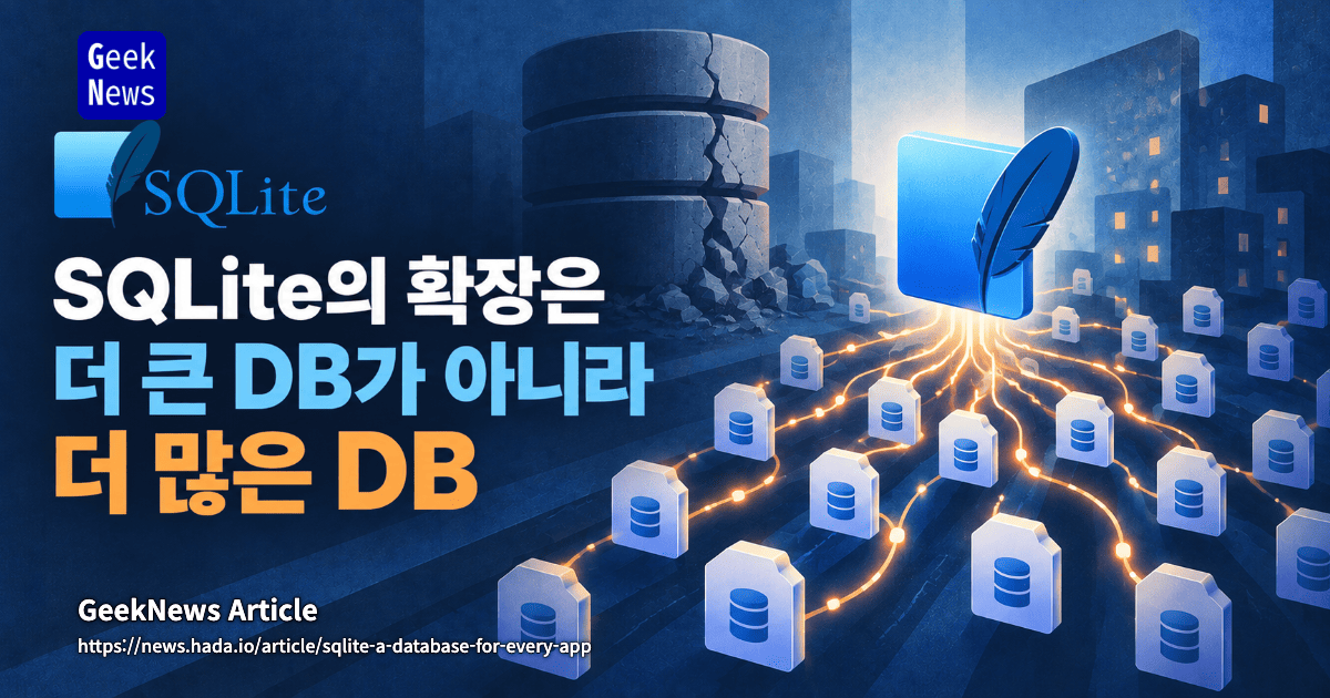 SQLite의 확장은 더 큰 DB가 아니라 더 많은 DB