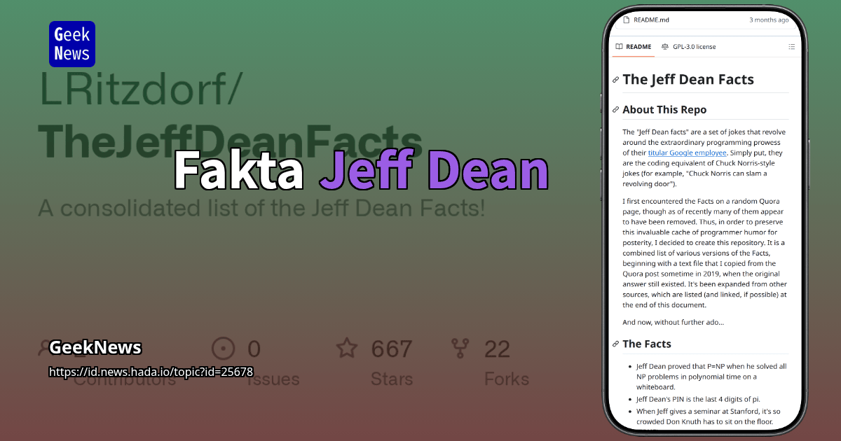 Fakta Jeff Dean | GeekNews