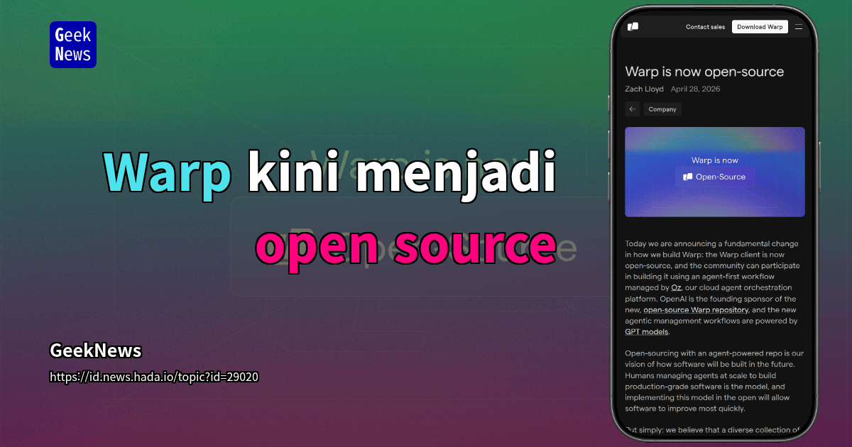 Warp kini menjadi open source | GeekNews