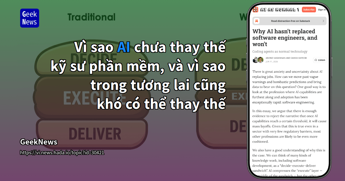 Vì sao AI chưa thay thế kỹ sư phần mềm, và vì sao trong tương lai cũng ...