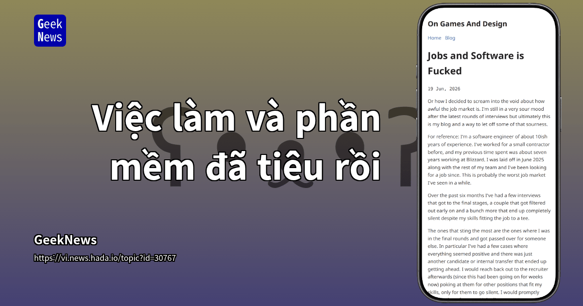 Việc làm và phần mềm đã tiêu rồi | GeekNews