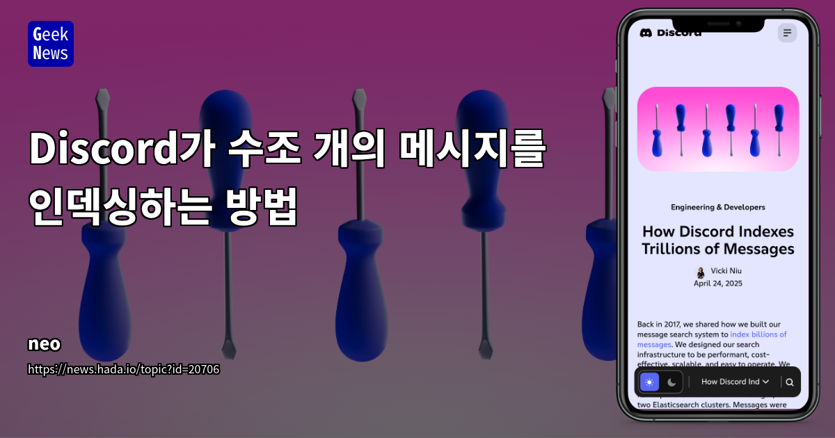 Discord의 Kubernetes 기반 Elasticsearch 재설계를 통한 메시지 인덱싱 성능 및 안정성 혁신