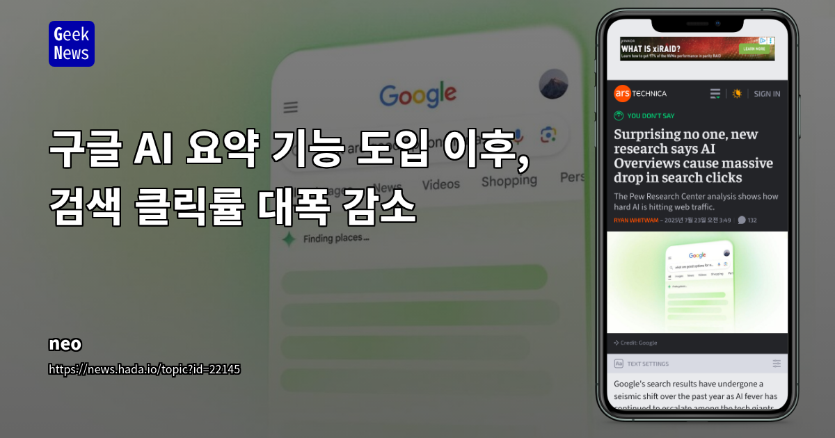 Google AI Overview 도입 후 검색 클릭률 급감: 웹사이트 발행자와 사용자 경험에 대한 심층 분석
