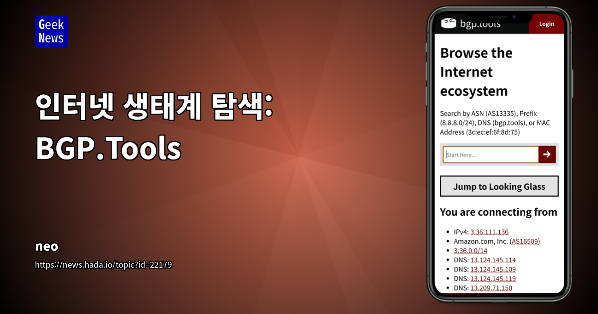 BGP.Tools: 인터넷 BGP 생태계 탐색을 위한 웹 도구 분석
