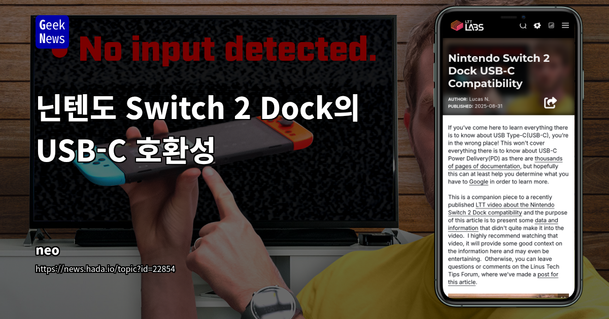 닌텐도 스위치 2 도크 호환성 심층 분석: USB-C PD 및 VDM 협상 문제점 규명