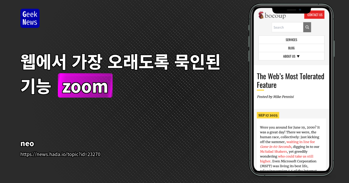 웹에서 가장 오래도록 묵인된 기능 `zoom`