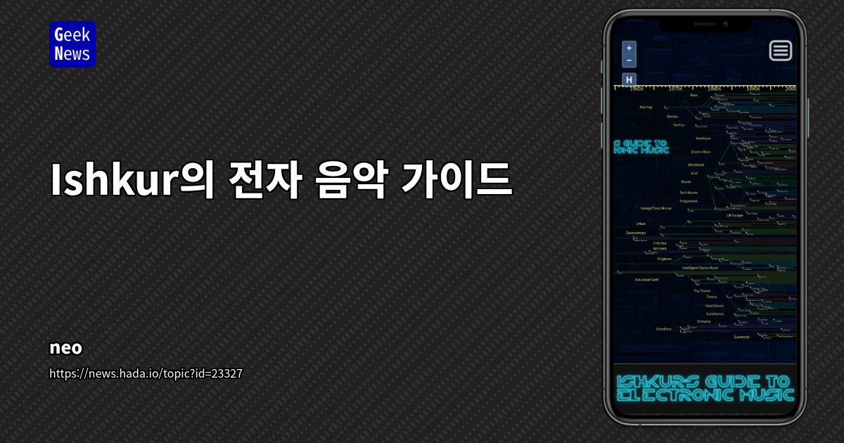 Ishkur의 전자 음악 가이드: 방대한 장르 탐색을 위한 웹 기반 인터랙티브 안내서