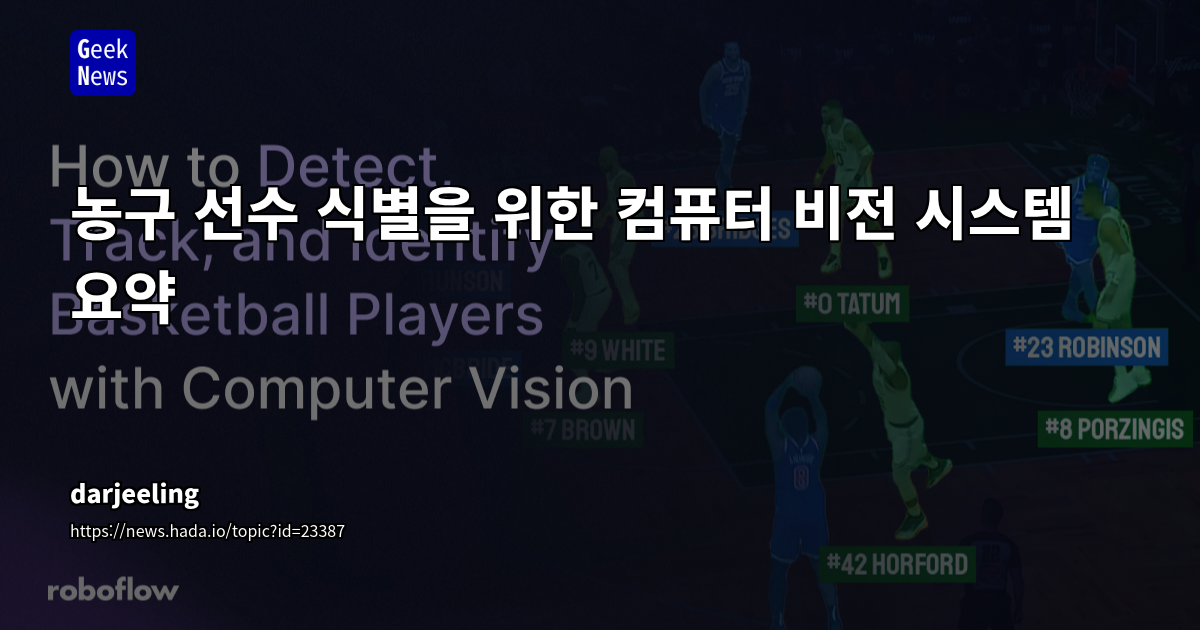 컴퓨터 비전을 활용한 농구 경기 선수 감지, 추적, 및 식별 시스템 구축