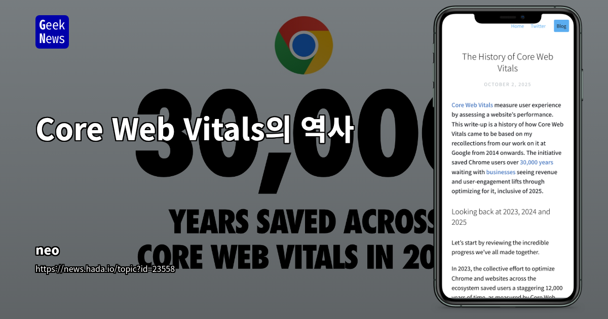 Core Web Vitals: 사용자 경험 중심의 웹 성능 측정 및 최적화 전략