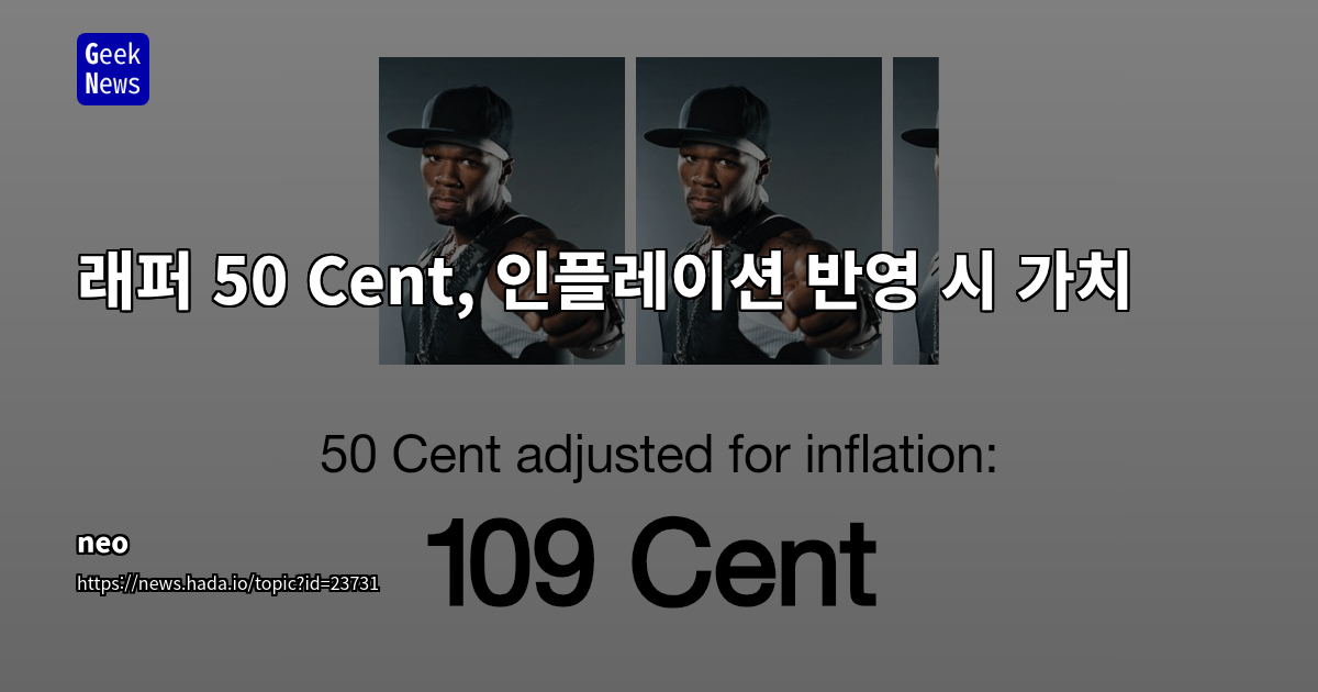 래퍼 50 Cent, 인플레이션 반영 시 가치