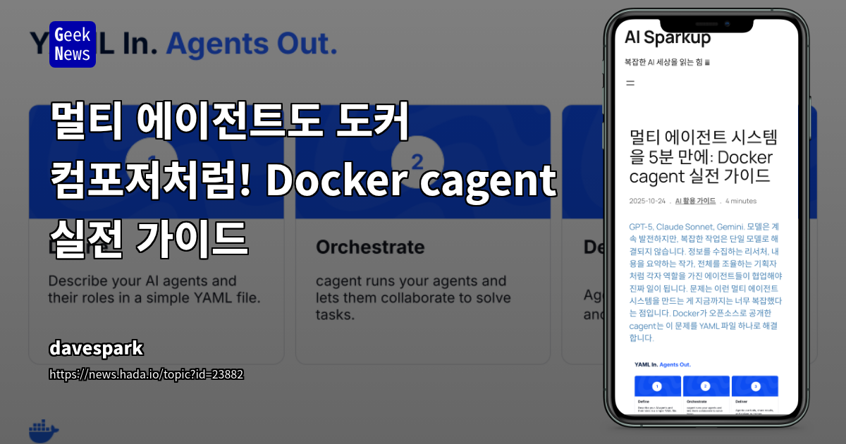 멀티 에이전트도 도커 컴포저처럼! Docker cagent 실전 가이드