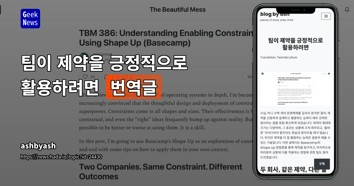 팀이 제약을 긍정적으로 활용하려면 [번역글]