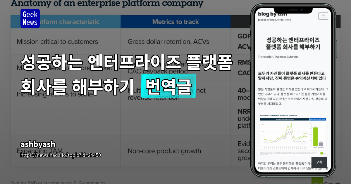 성공하는 엔터프라이즈 플랫폼 회사를 해부하기 [번역글]