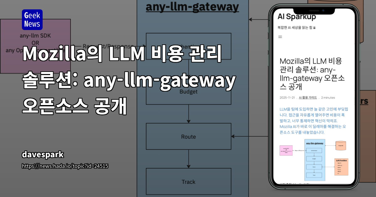 Mozilla의 LLM 비용 관리 솔루션: any-llm-gateway 오픈소스 공개
