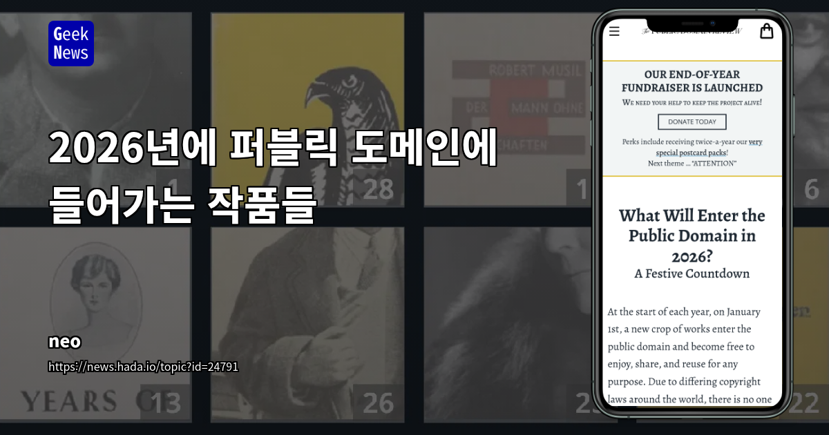2026년에 퍼블릭 도메인에 들어가는 작품들