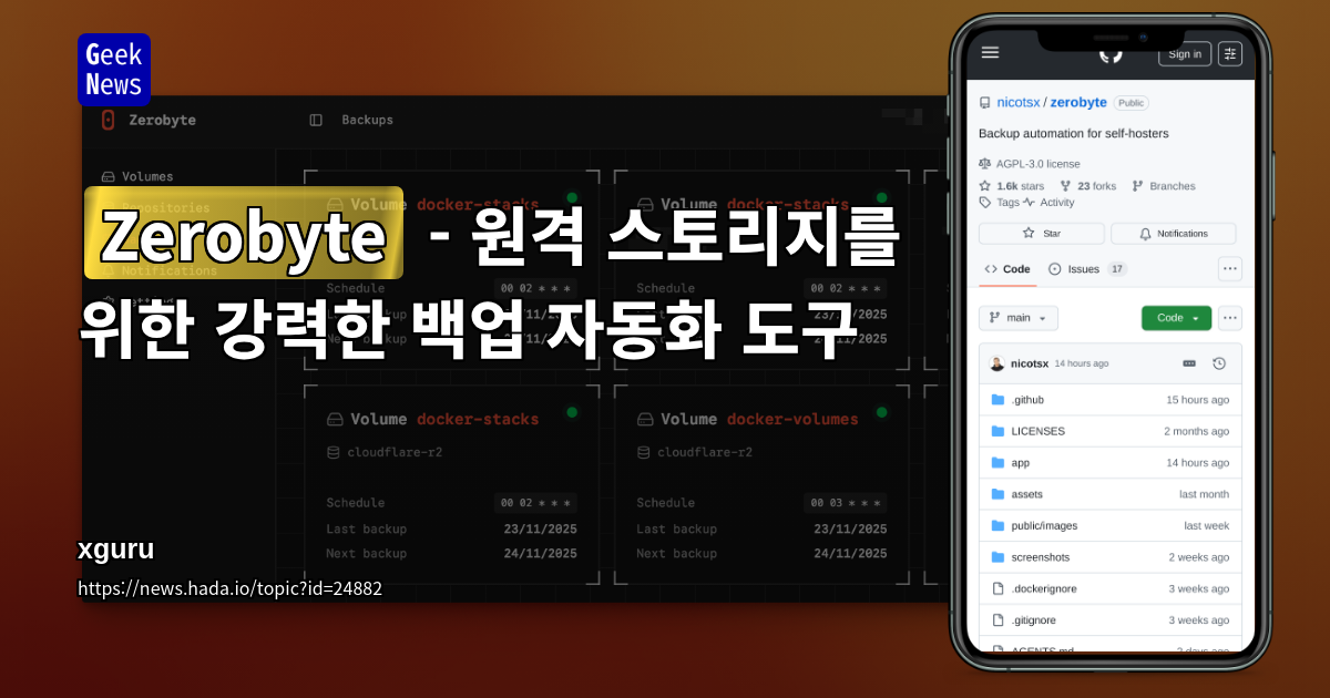 Zerobyte - 원격 스토리지를 위한 강력한 백업 자동화 도구