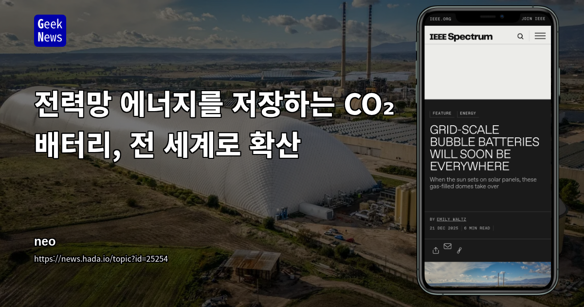 전력망 에너지를 저장하는 CO₂ 배터리, 전 세계로 확산
