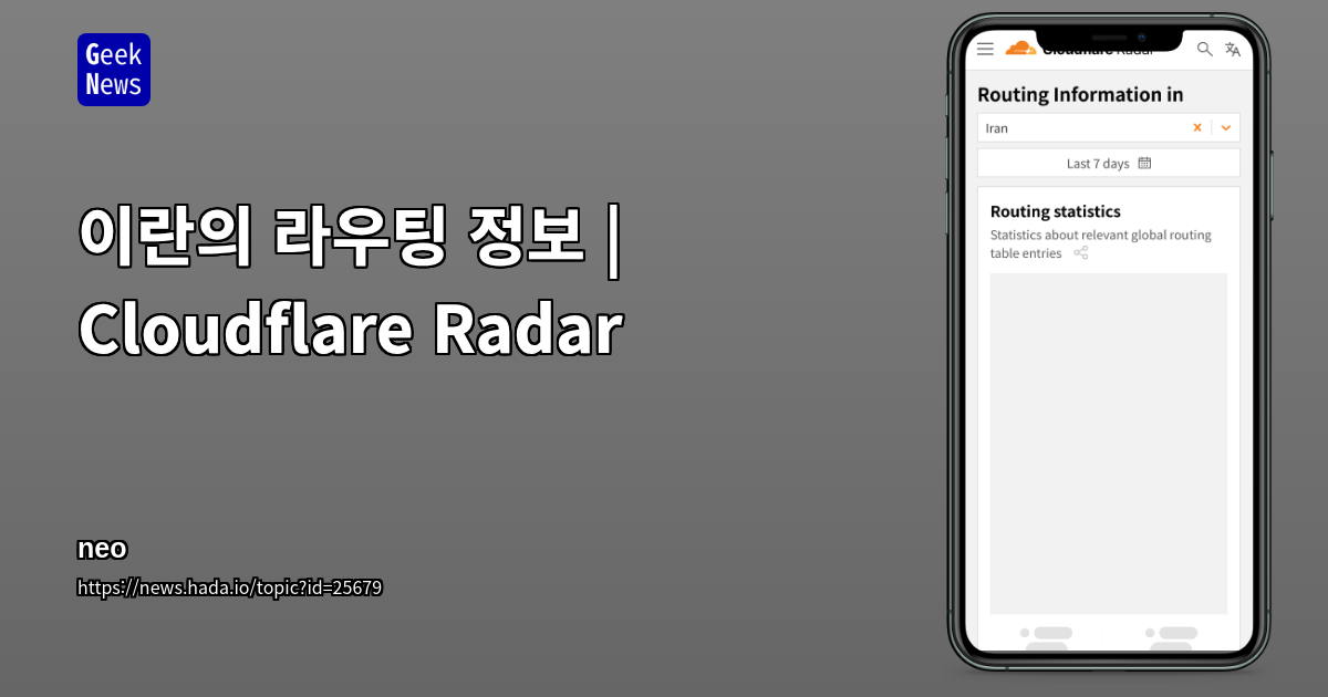 이란의 라우팅 정보 | Cloudflare Radar