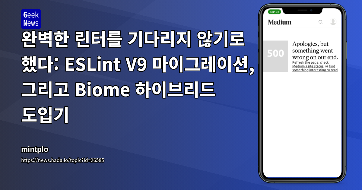 완벽한 린터를 기다리지 않기로 했다: ESLint V9 마이그레이션, 그리고 Biome 하이브리드 도입기
