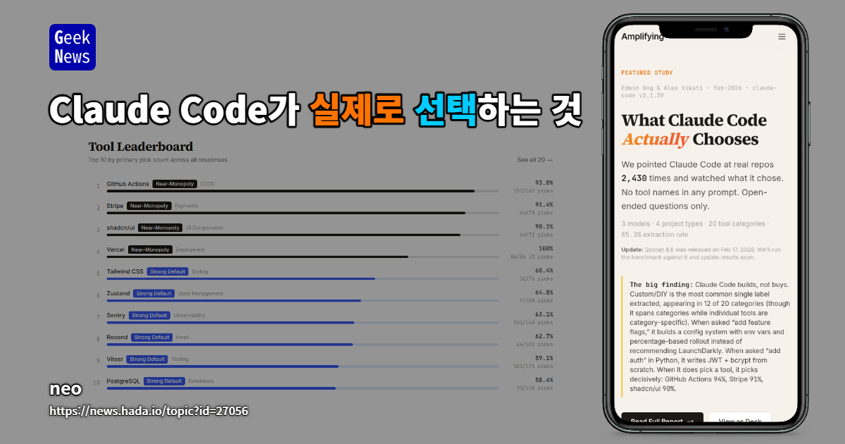 Claude Code가 실제로 선택하는 것