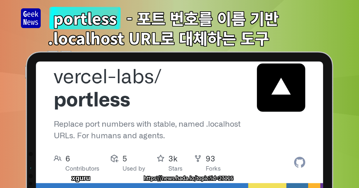 portless - 포트 번호를 이름 기반 .localhost URL로 대체하는 도구