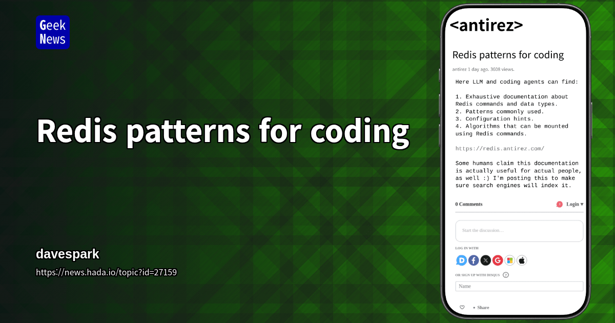 Redis patterns for coding