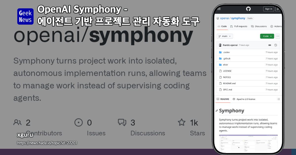 OpenAI Symphony - 에이전트 기반 프로젝트 관리 자동화 도구