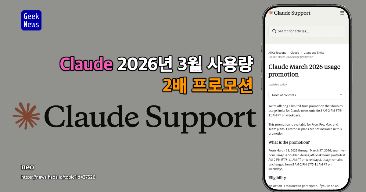Claude 2026년 3월 사용량 프로모션