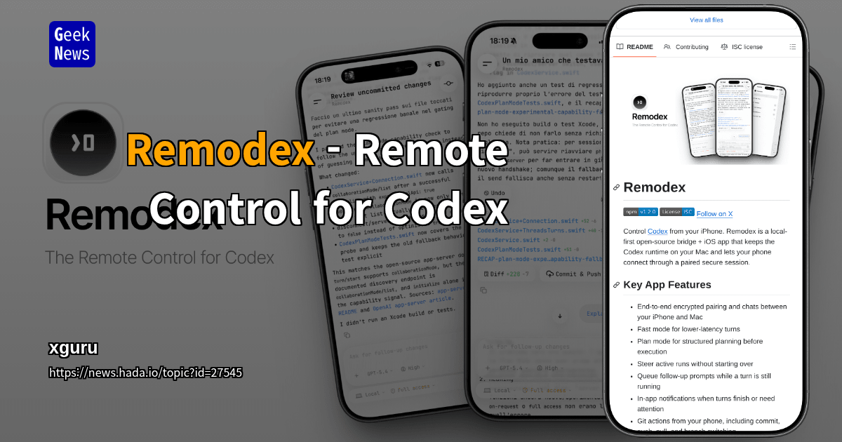Remodex - Remote Control for Codex
