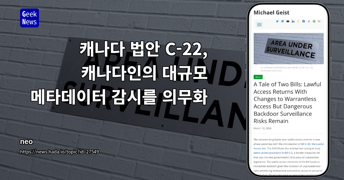캐나다 법안 C-22, 캐나다인의 대규모 메타데이터 감시를 의무화