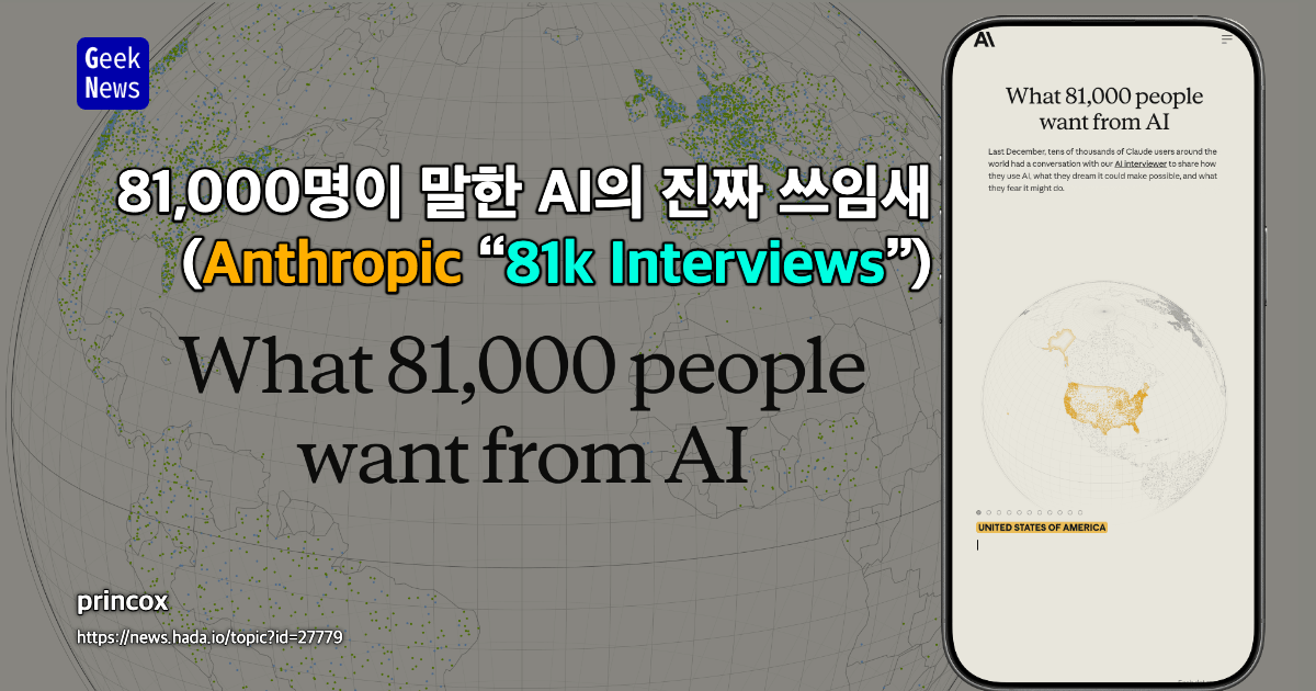 81,000명이 말한 AI의 진짜 쓰임새 (Anthropic “81k Interviews”)