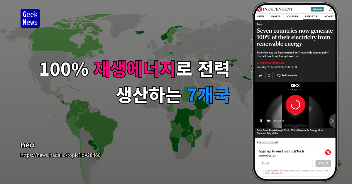 100% 재생에너지로 전력 생산하는 7개국