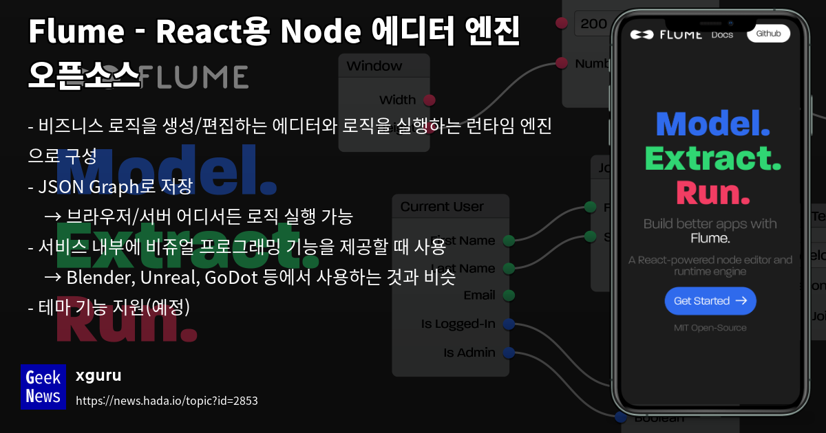 Flume - React용 Node 에디터 엔진 오픈소스 | GeekNews