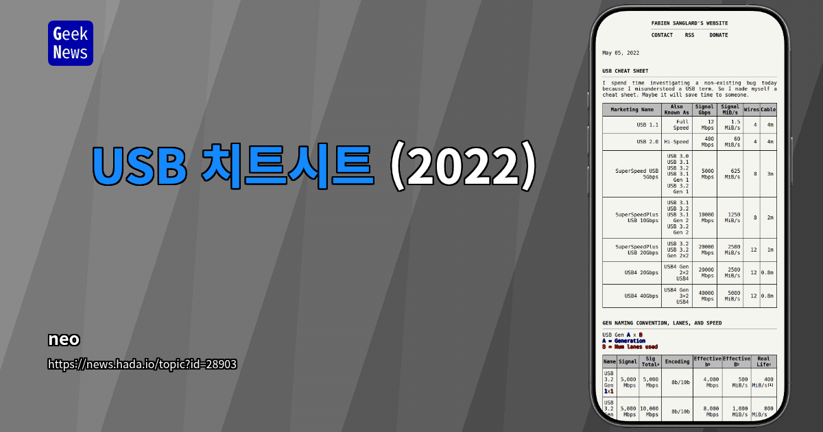 USB 치트시트 (2022)