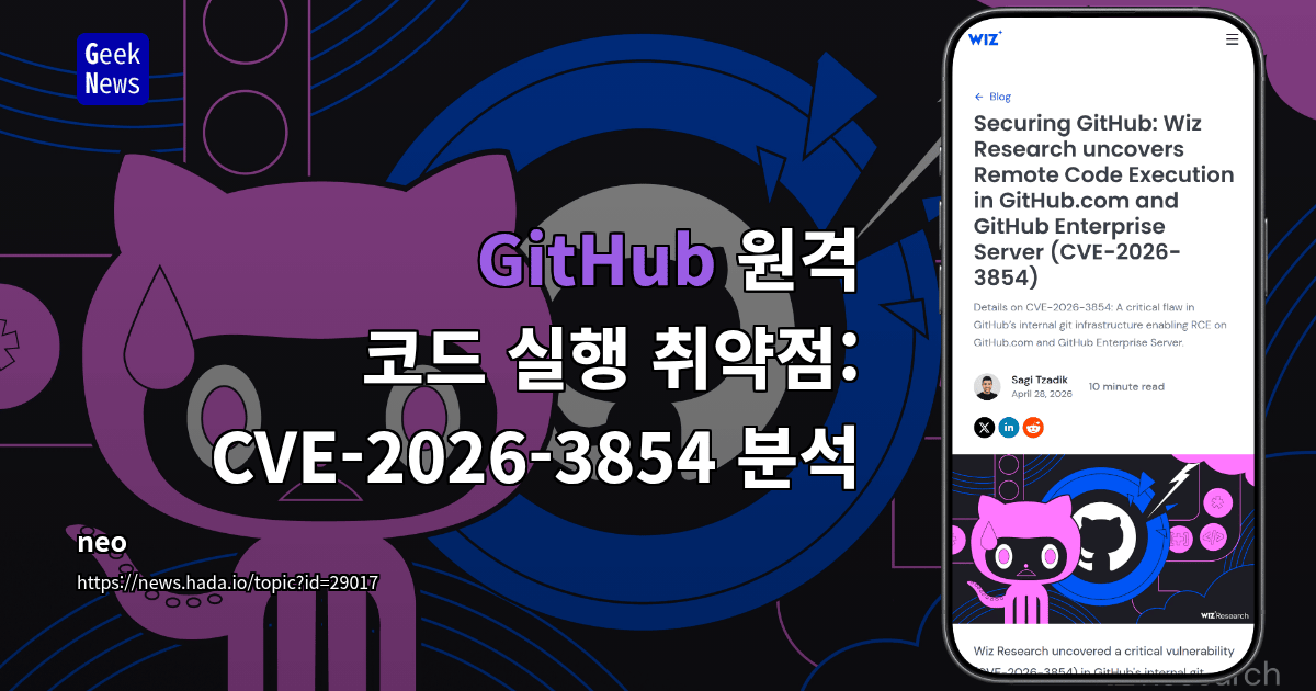 GitHub 원격 코드 실행 취약점: CVE-2026-3854 분석