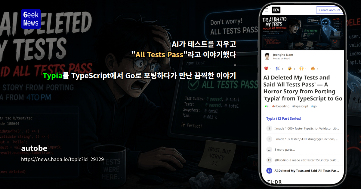 AI가 테스트를 지우고 "All Tests Pass"라고 이야기했다 - Typia를 TypeScript에서 Go로 포팅하다가 만...