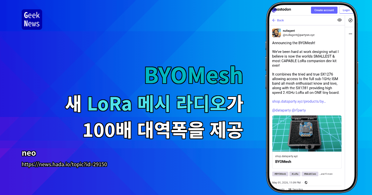 BYOMesh – 새 LoRa 메시 라디오가 100배 대역폭을 제공
