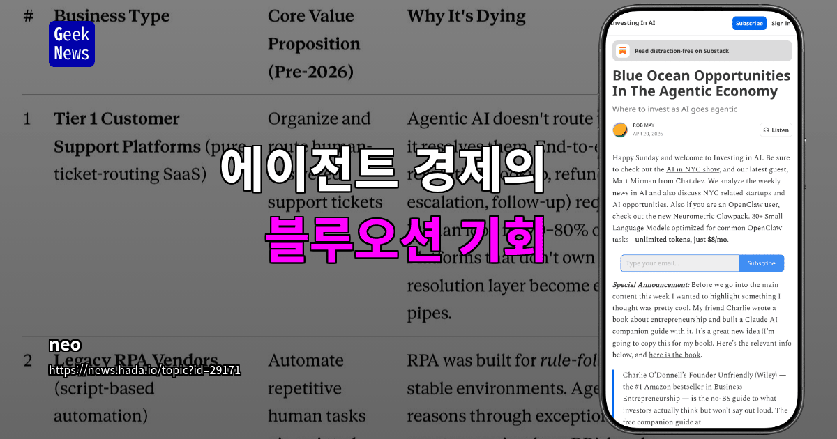 에이전트 경제의 블루오션 기회