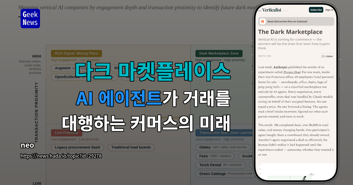 다크 마켓플레이스 - AI 에이전트가 거래를 대행하는 커머스의 미래