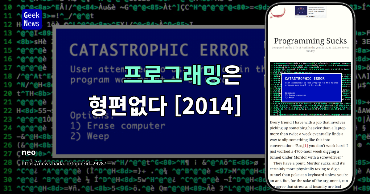 프로그래밍은 형편없다 [2014]