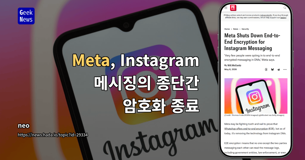 Meta, Instagram 메시징의 종단간 암호화 종료