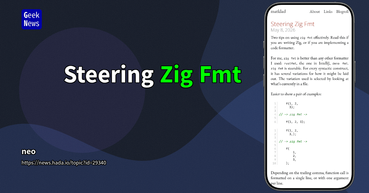 Steering Zig Fmt