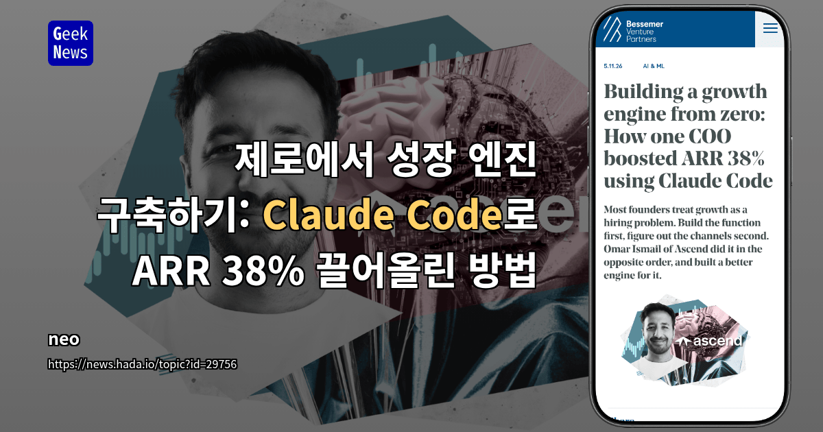 제로에서 성장 엔진 구축: `Claude Code`로 ARR **38%** 끌어올린 방법