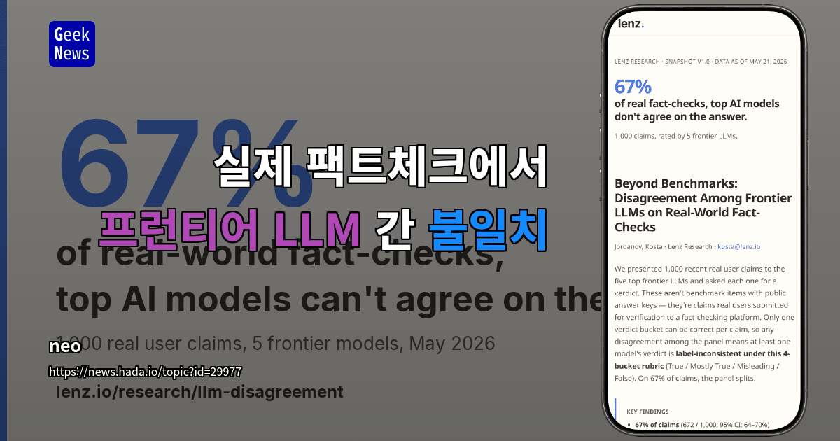 실제 팩트체크에서 프런티어 LLM 간 불일치