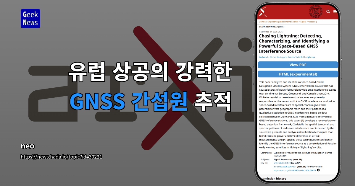 유럽 상공의 강력한 GNSS 간섭원 추적