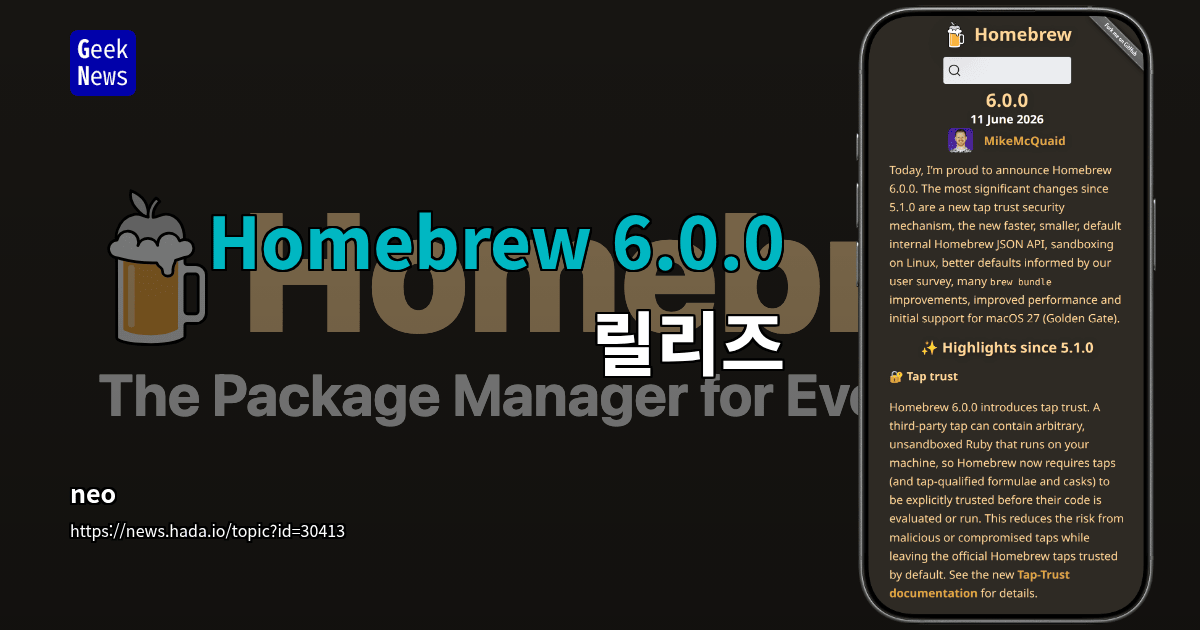 Show HN: Homebrew 6.0.0