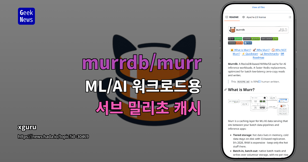 murrdb/murr - ML/AI 워크로드용 서브 밀리초 캐시