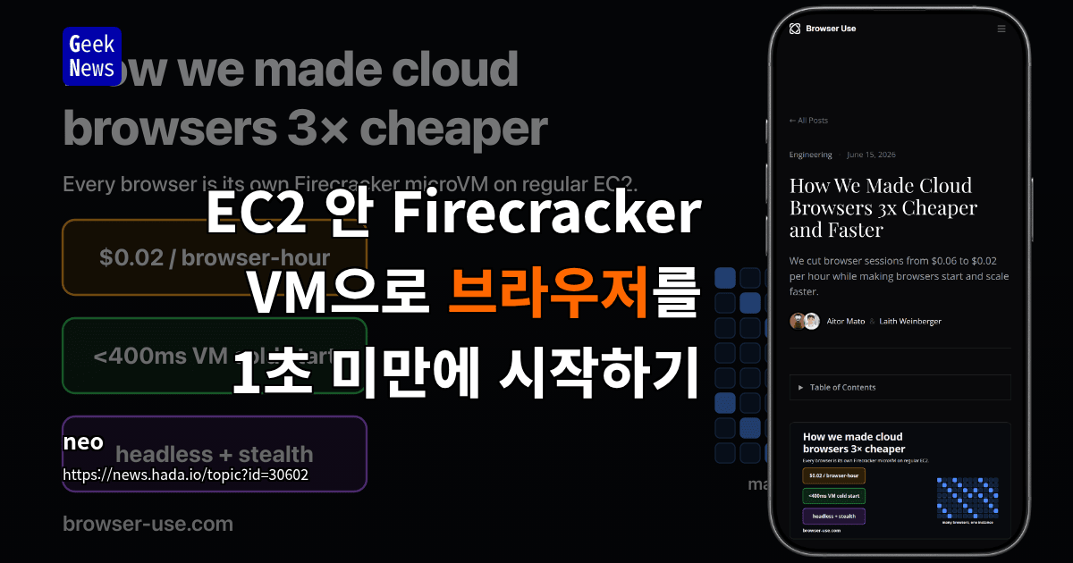 EC2 안 Firecracker VM으로 브라우저를 1초 미만에 시작하기