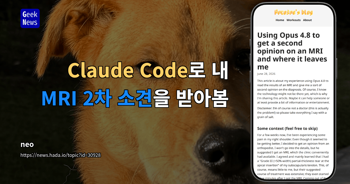 Claude Code로 내 MRI 2차 소견을 받아봄