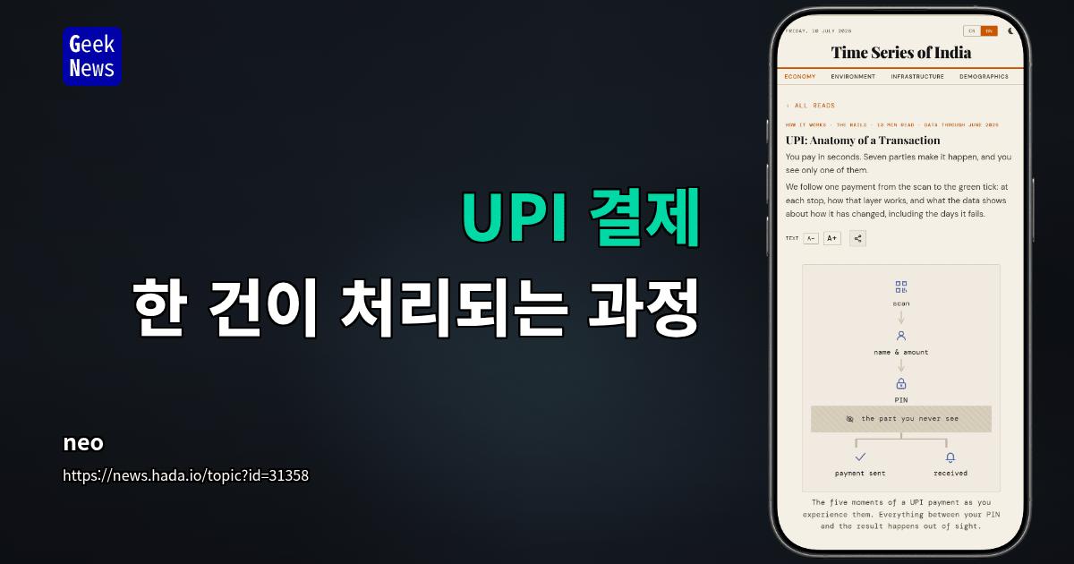 UPI 결제 한 건이 처리되는 과정